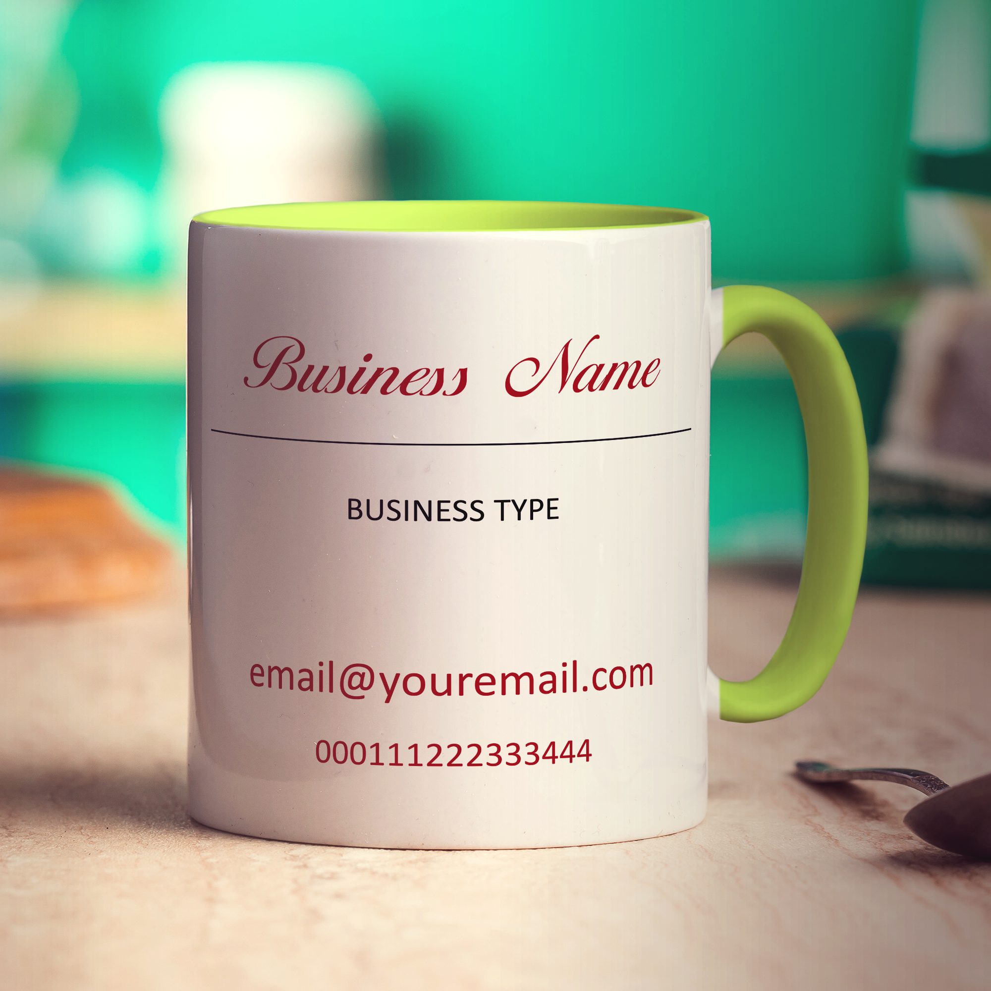 Promotional Mug with Fancy Type
