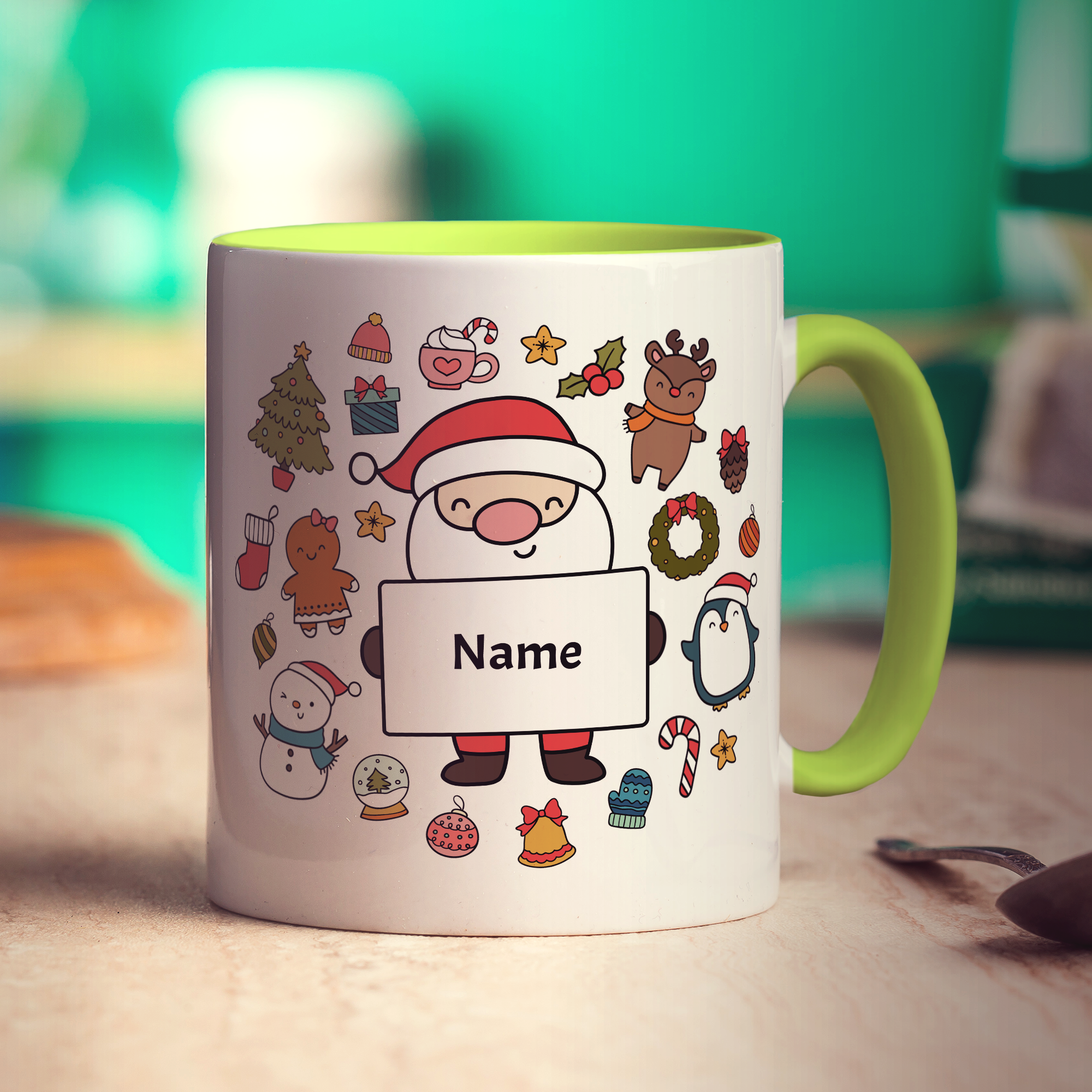 Christmas Santa Sign Name Mug