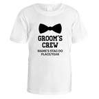 Groom's Crew Bow Tie Stag Do T-Shirt - Default Title