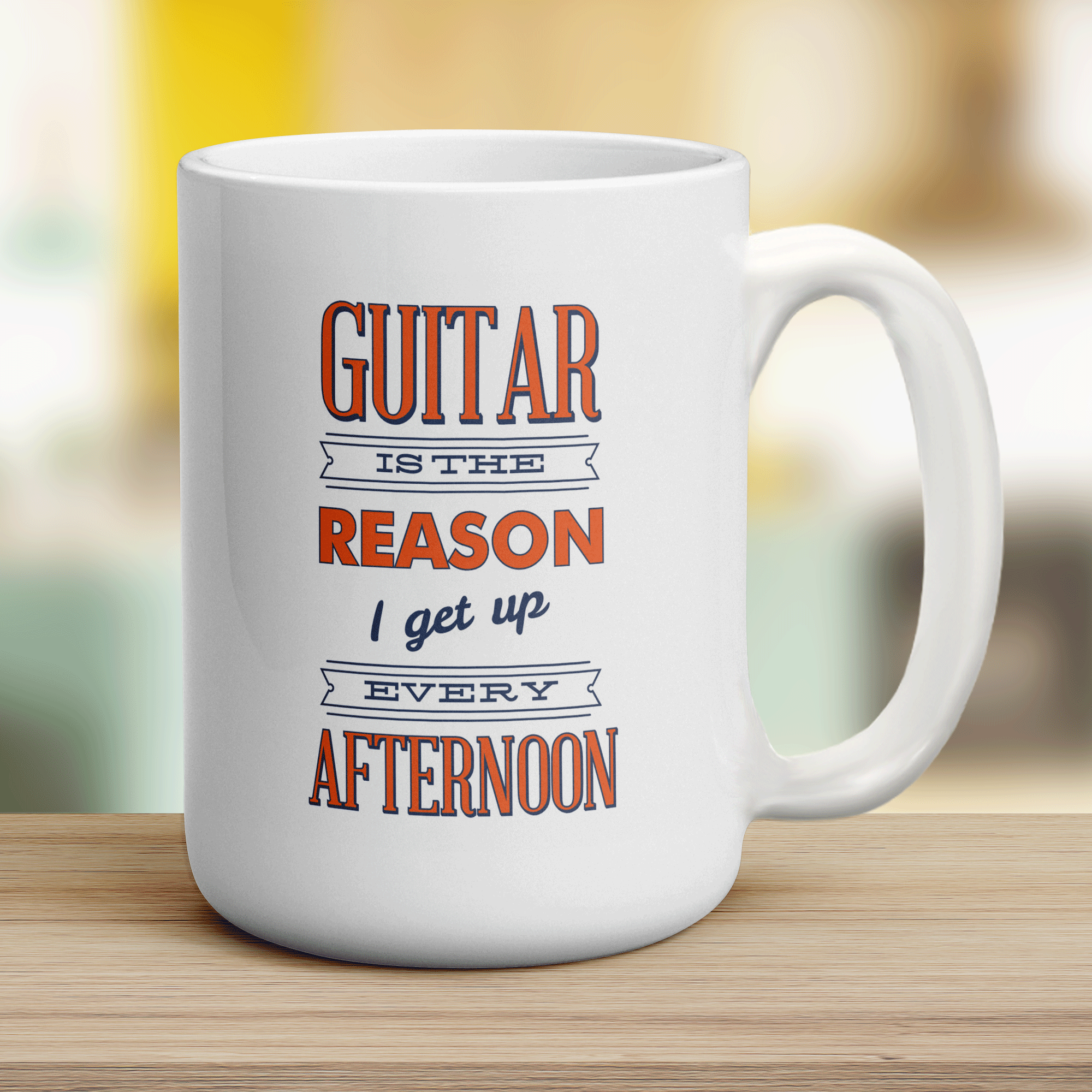 Guitar is the Reason I Get Up Every Afternoon Mug - Jumbo 440ml (15oz) / White
