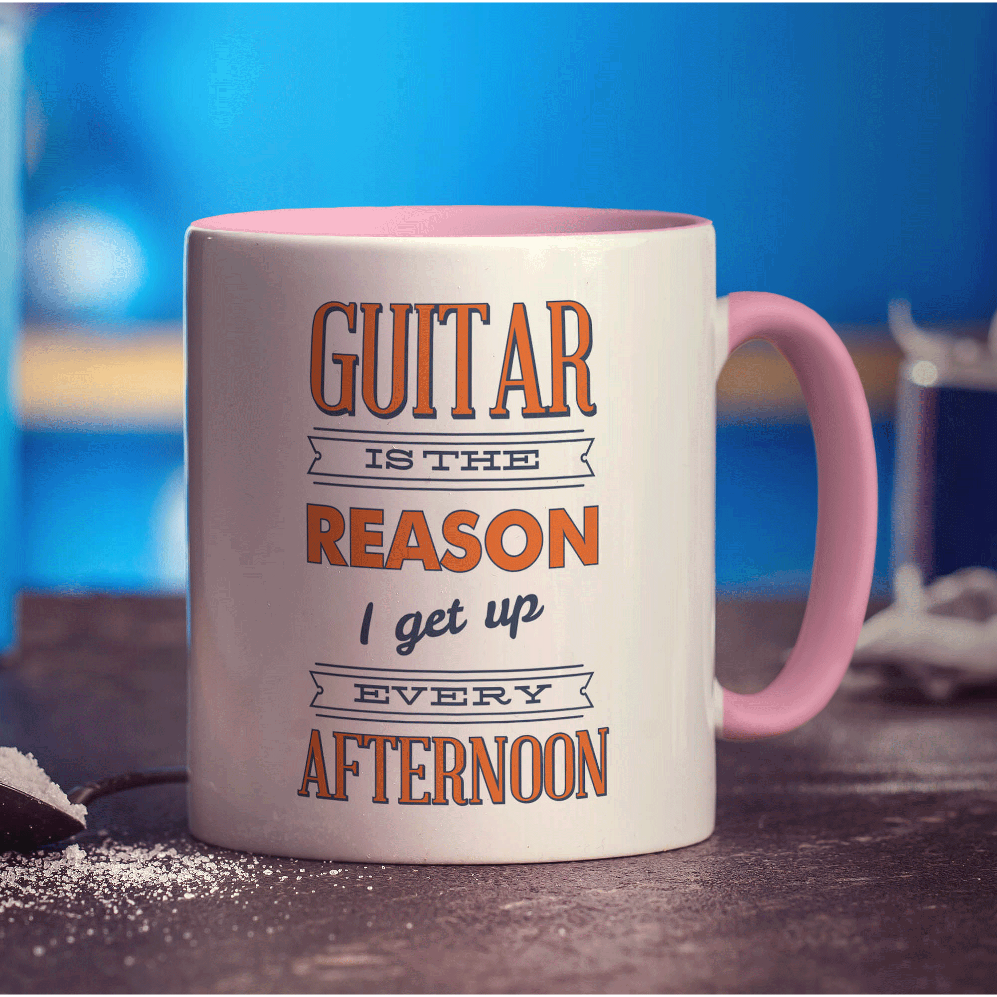 Guitar is the Reason I Get Up Every Afternoon Mug - Standard 330ml (11oz) / Pink
