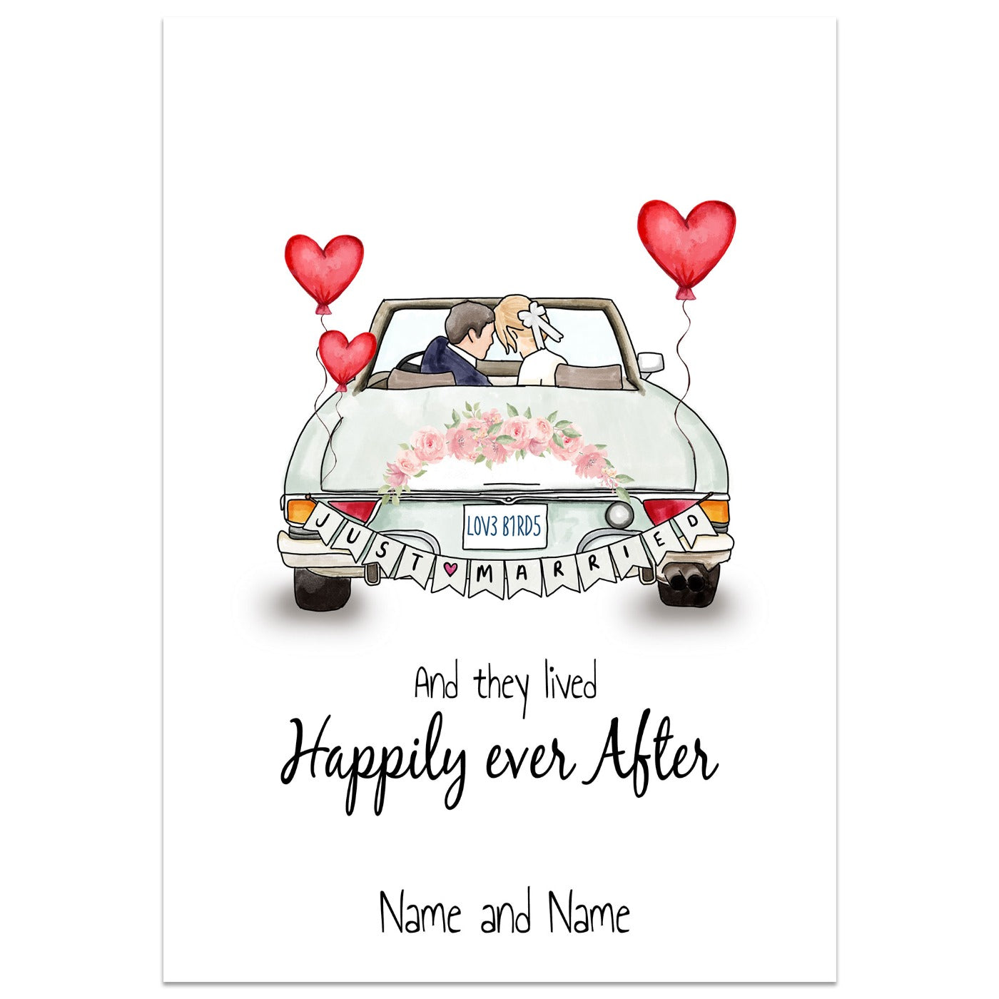 Happily Ever After Wedding Car Card