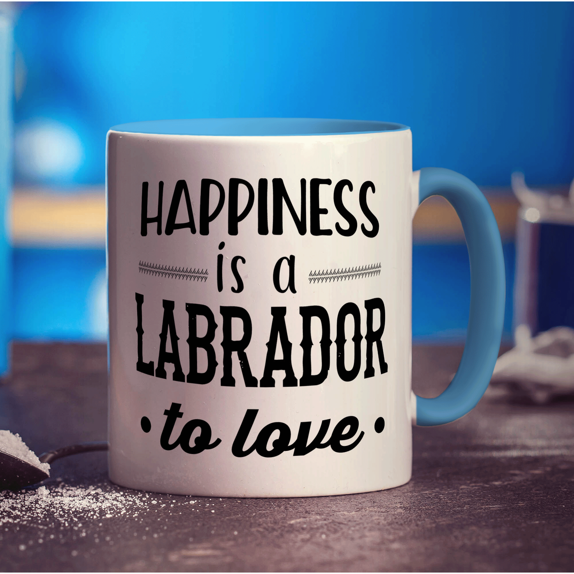 Happiness is a Labrador to Love Mug - Standard 330ml (11oz) / Blue