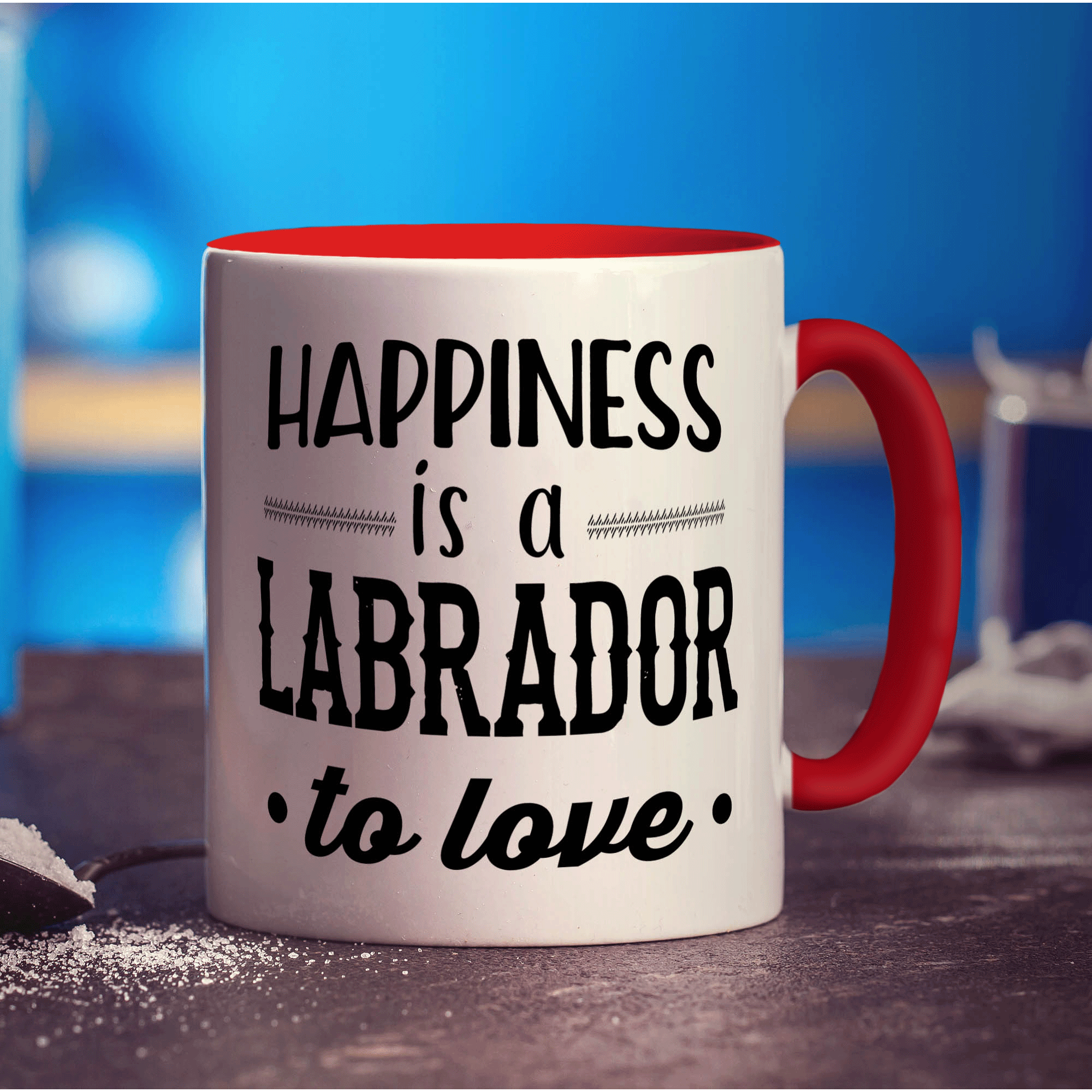 Happiness is a Labrador to Love Mug - Standard 330ml (11oz) / Red