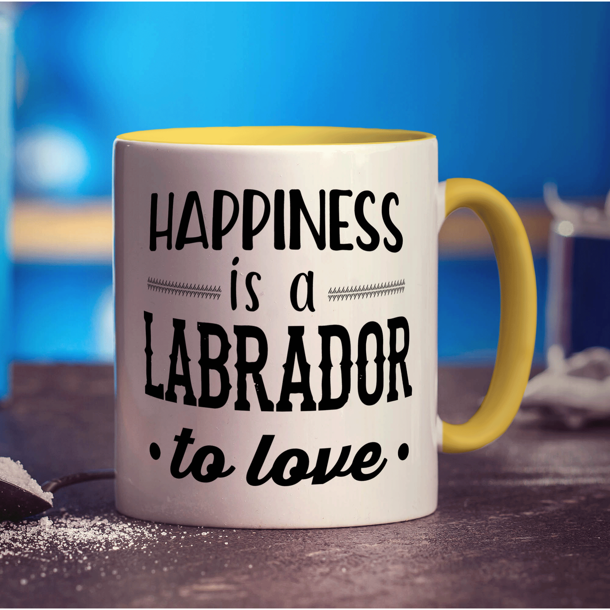 Happiness is a Labrador to Love Mug - Standard 330ml (11oz) / Yellow
