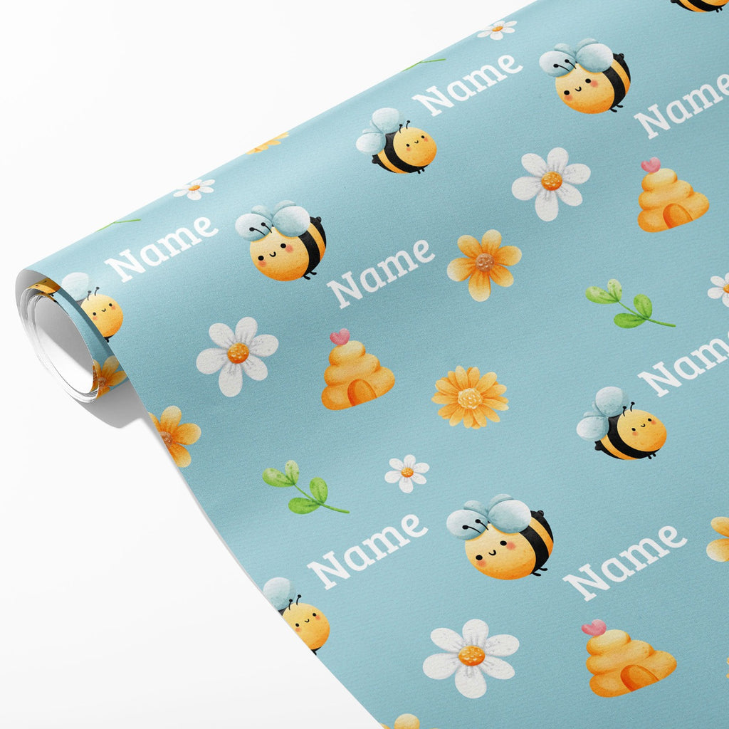 Happy Bee Name Wrapping Paper