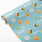 Happy Bee Name Wrapping Paper