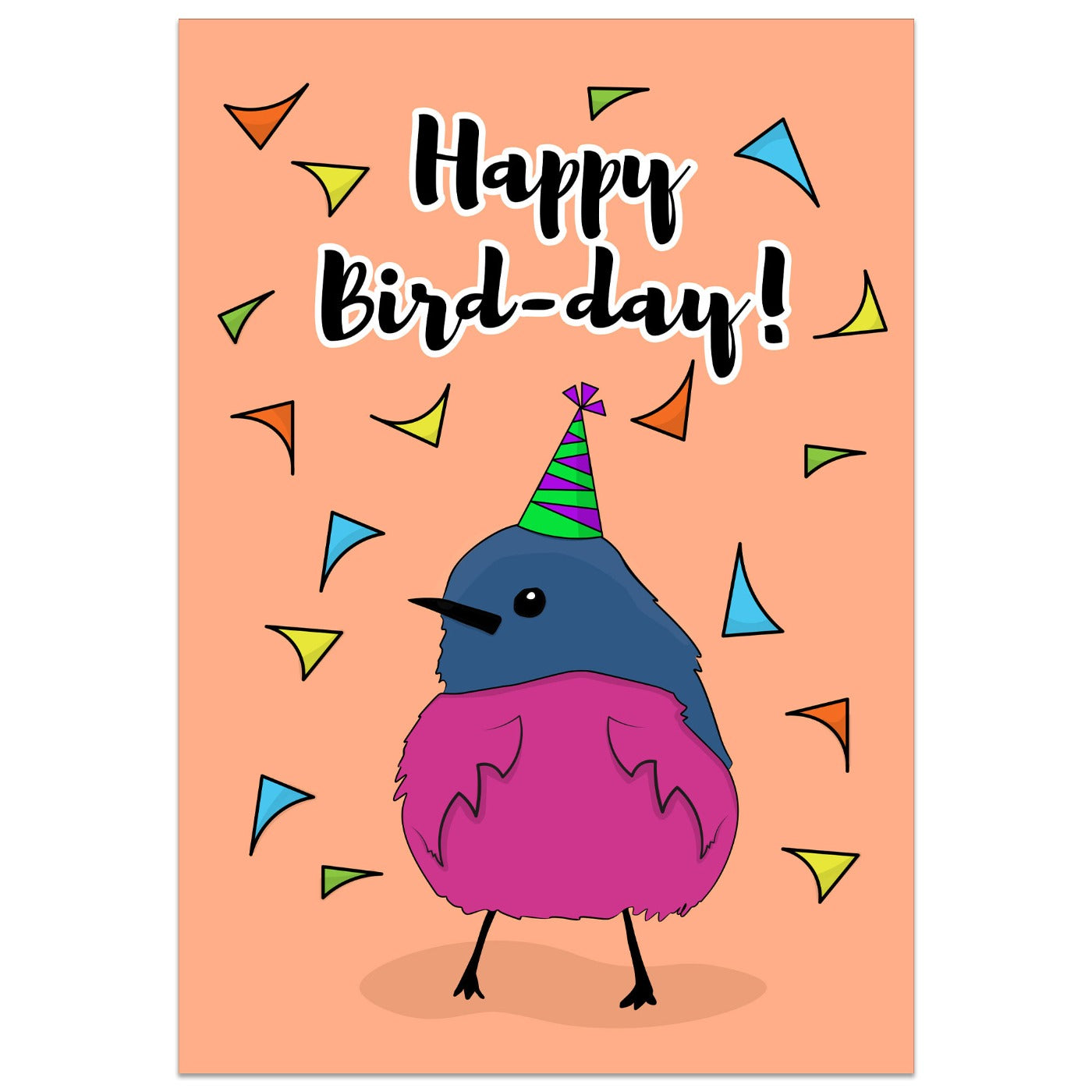 Happy Bird-day Card Lying Down