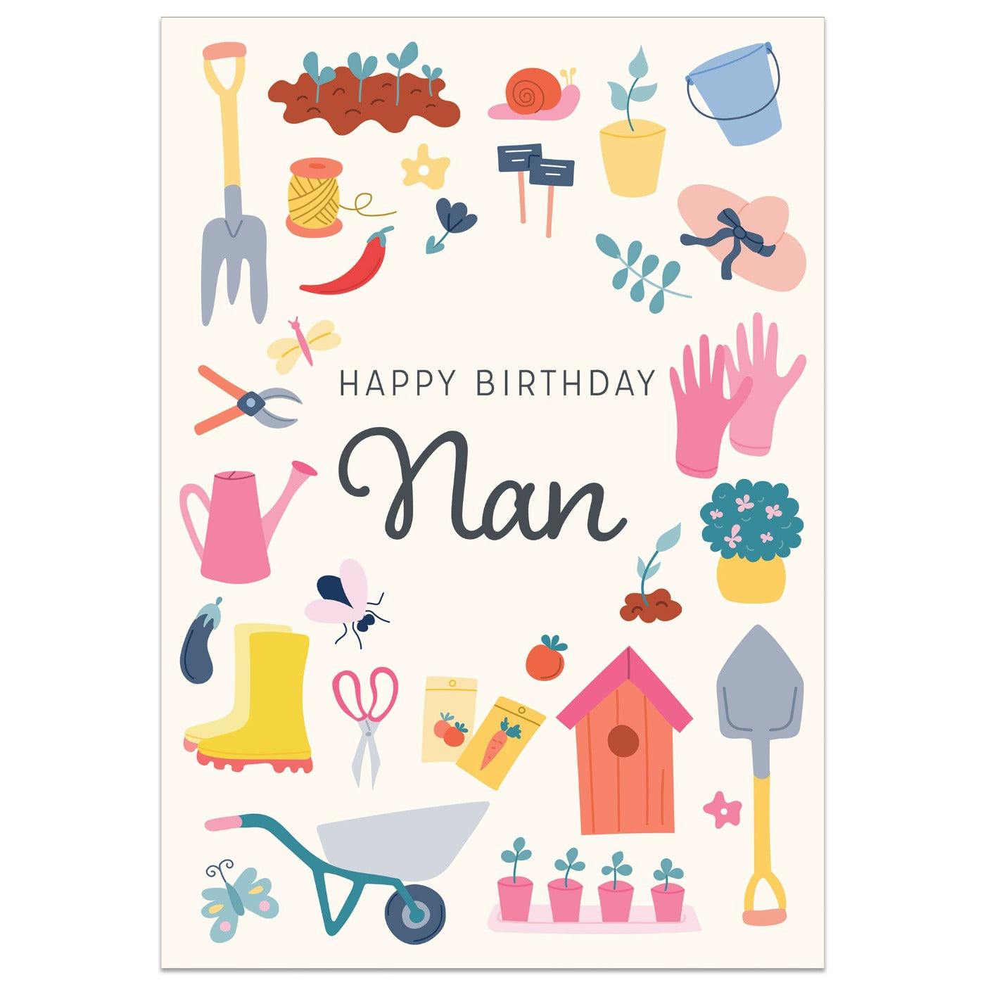 Happy Birthday Nan Gardening Card