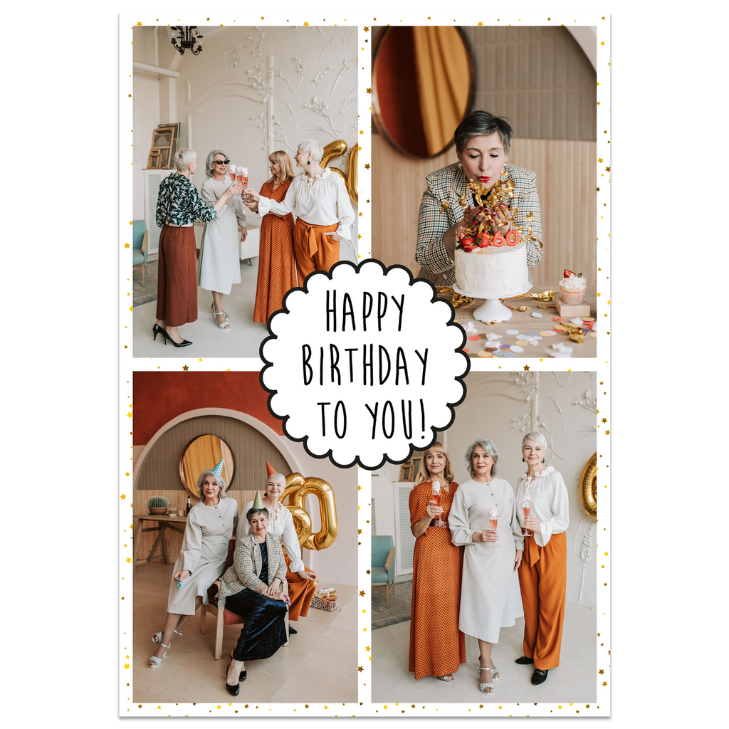 Happy Birthday to You Photo Grid Card