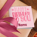 Happy Birthday Pink Pattern Name Wrapping Paper