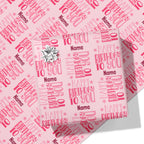 Happy Birthday Pink Pattern Name Wrapping Paper
