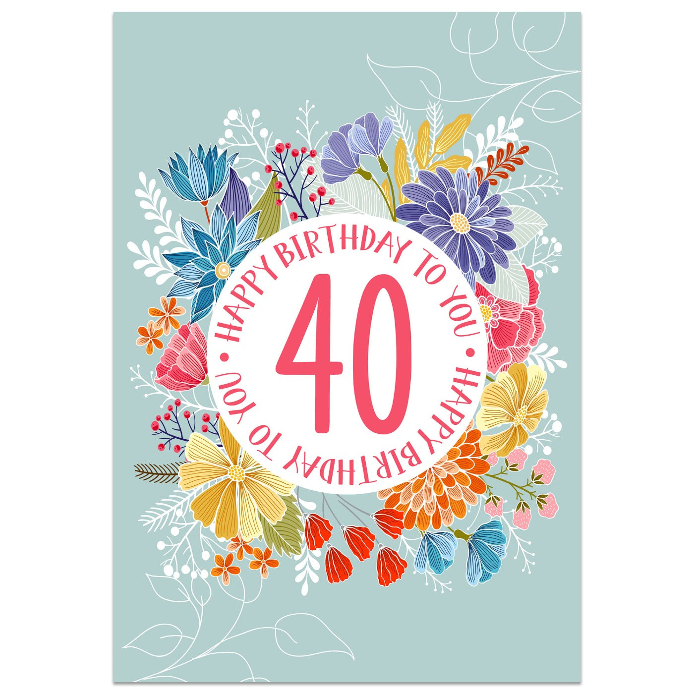 Happy Birthday to You - 40th Birthday Card