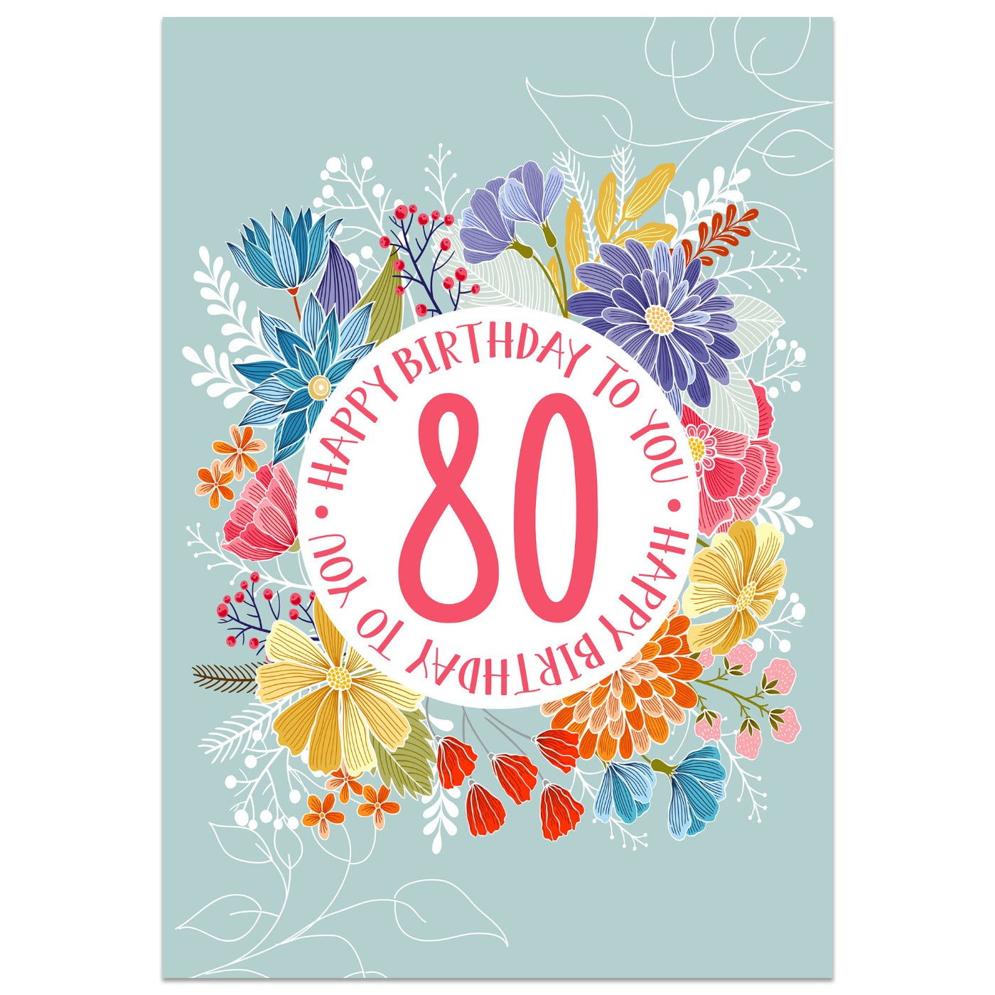 Happy Birthday to You - 80th Birthday Card