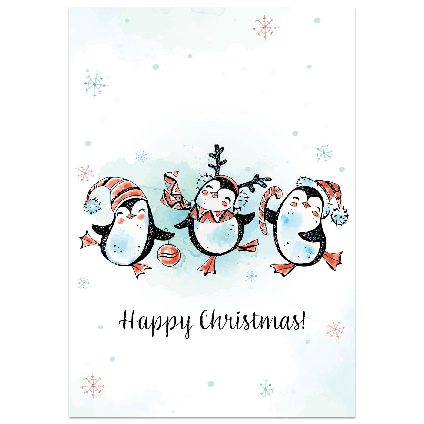 Dancing Penguins Christmas Card