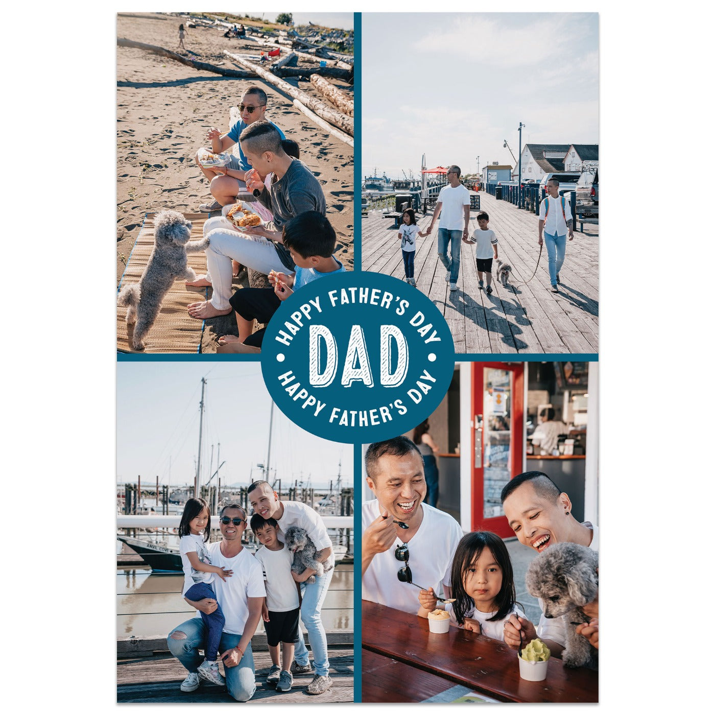 4 Photo Grid Father's Day Card