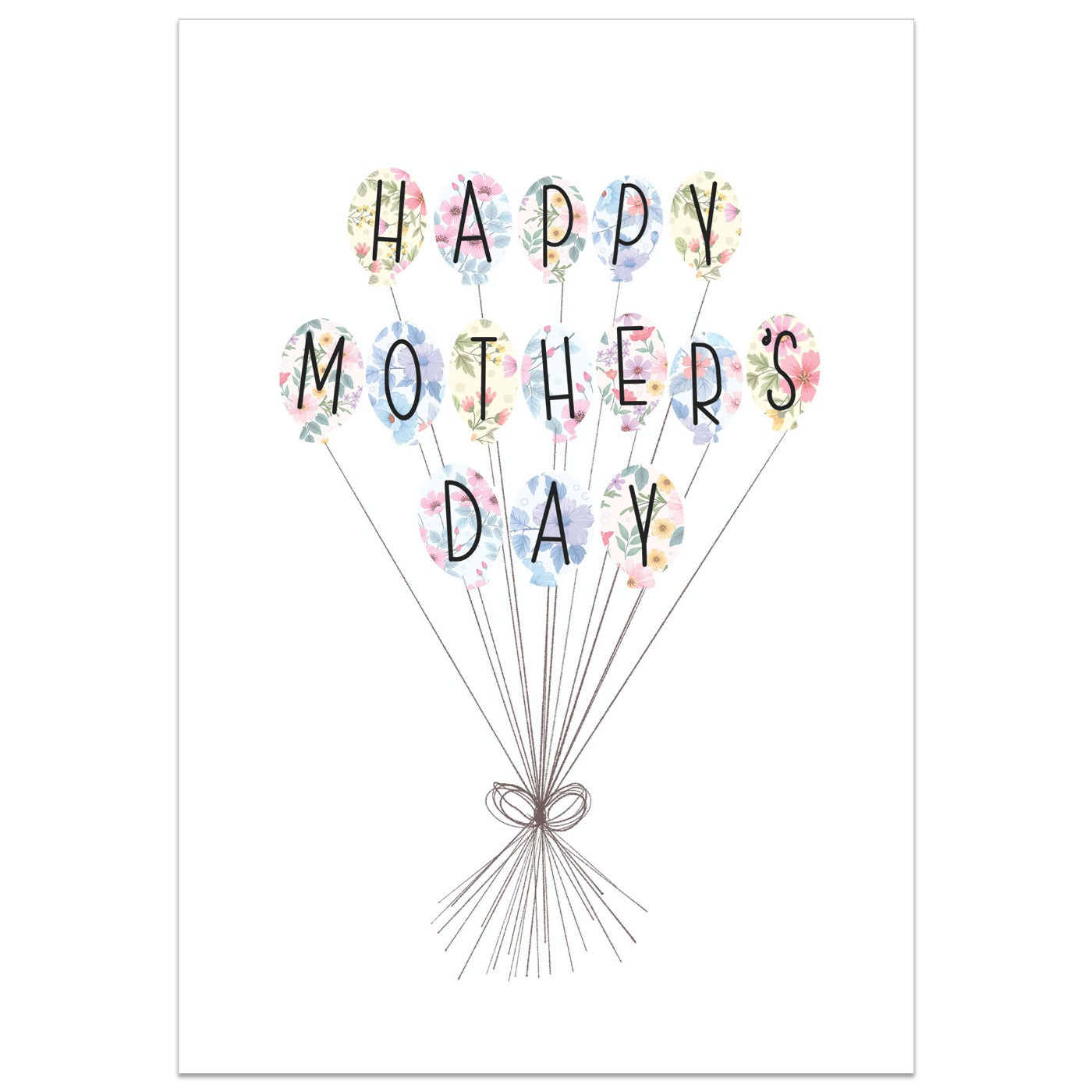 Happy Mother's Day Flower Balloons Card