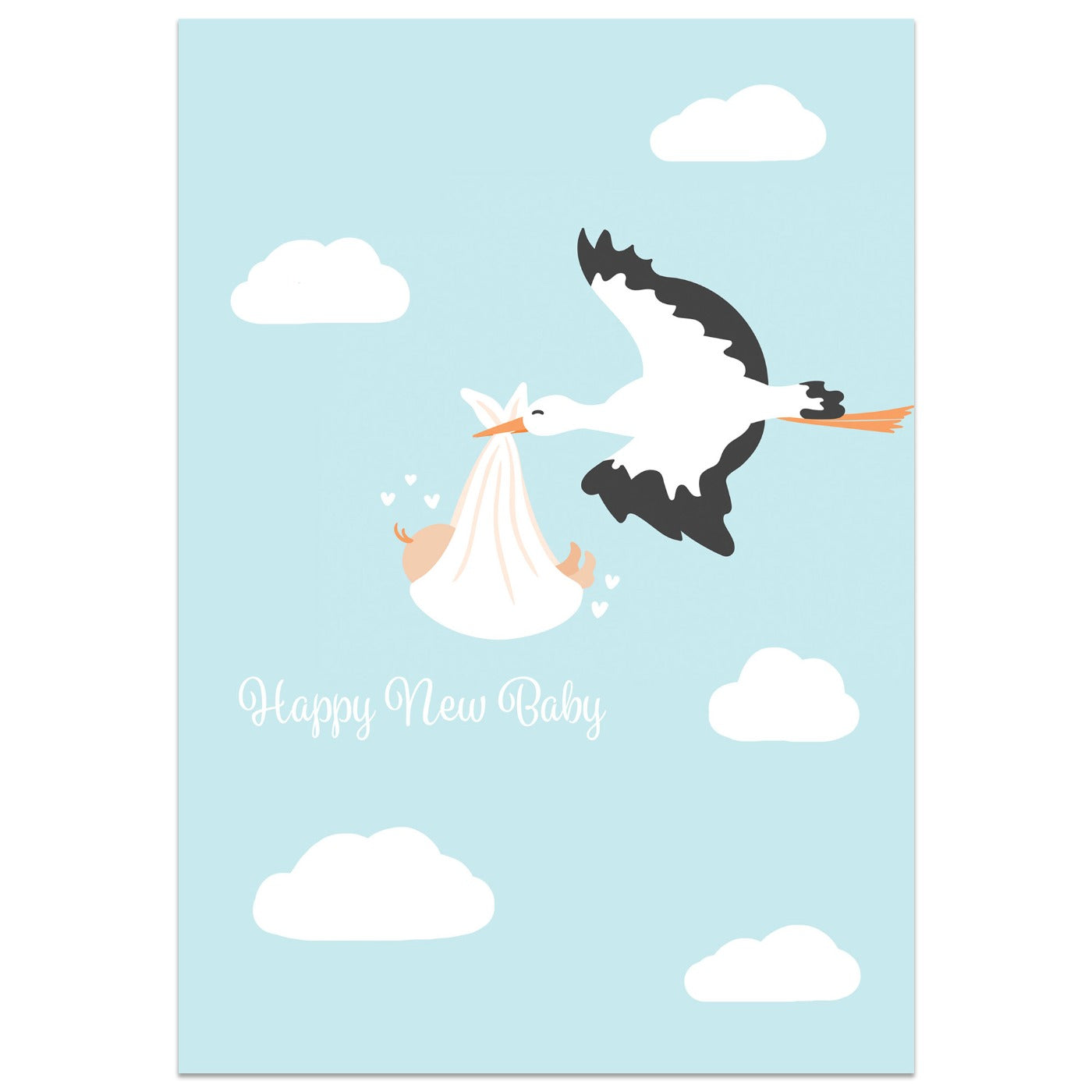 Happy New Baby Stork Card