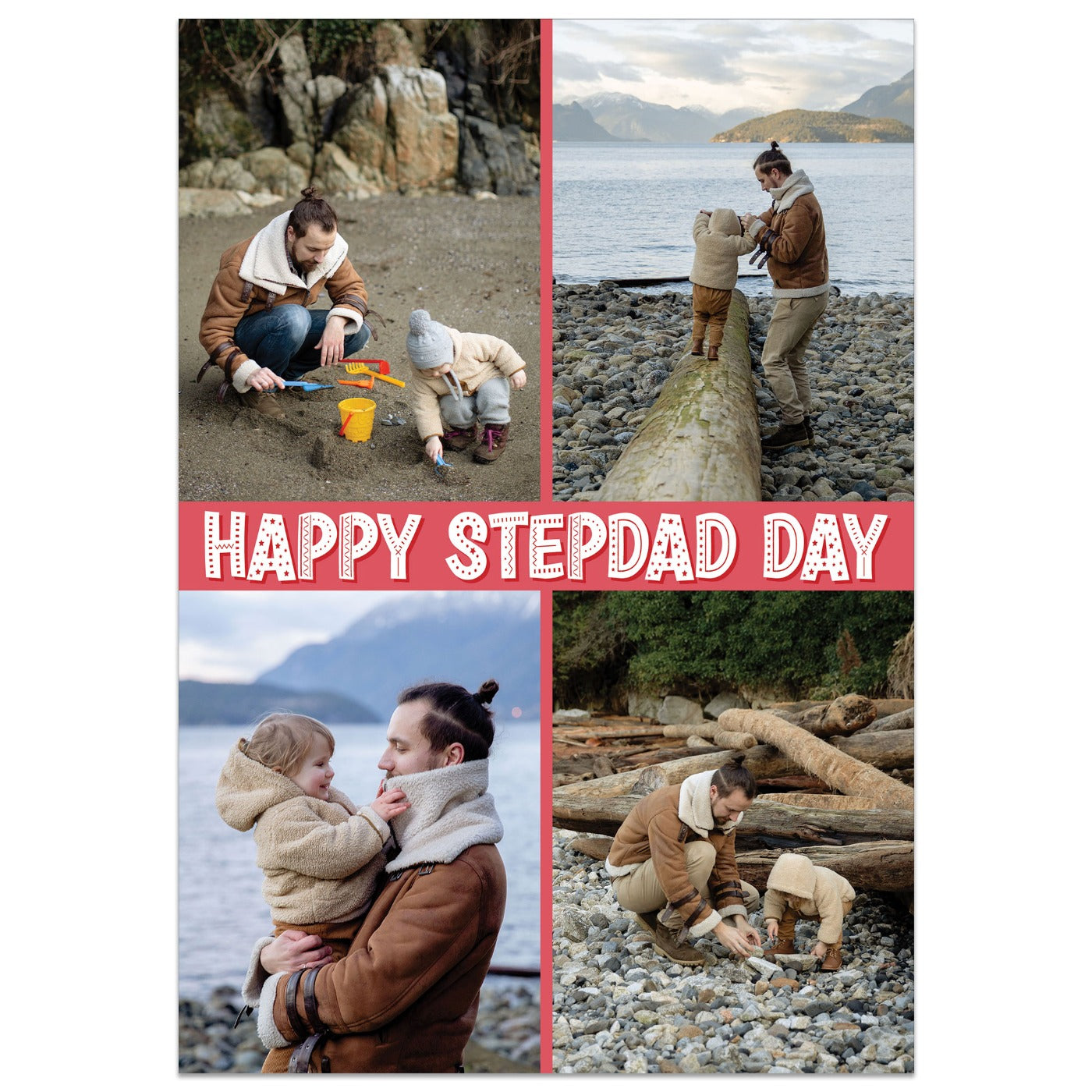 Happy Stepdad Day Photo Grid Card