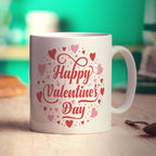 Happy Valentine's Day Circle Photo Mug - Standard 330ml (11oz) / White