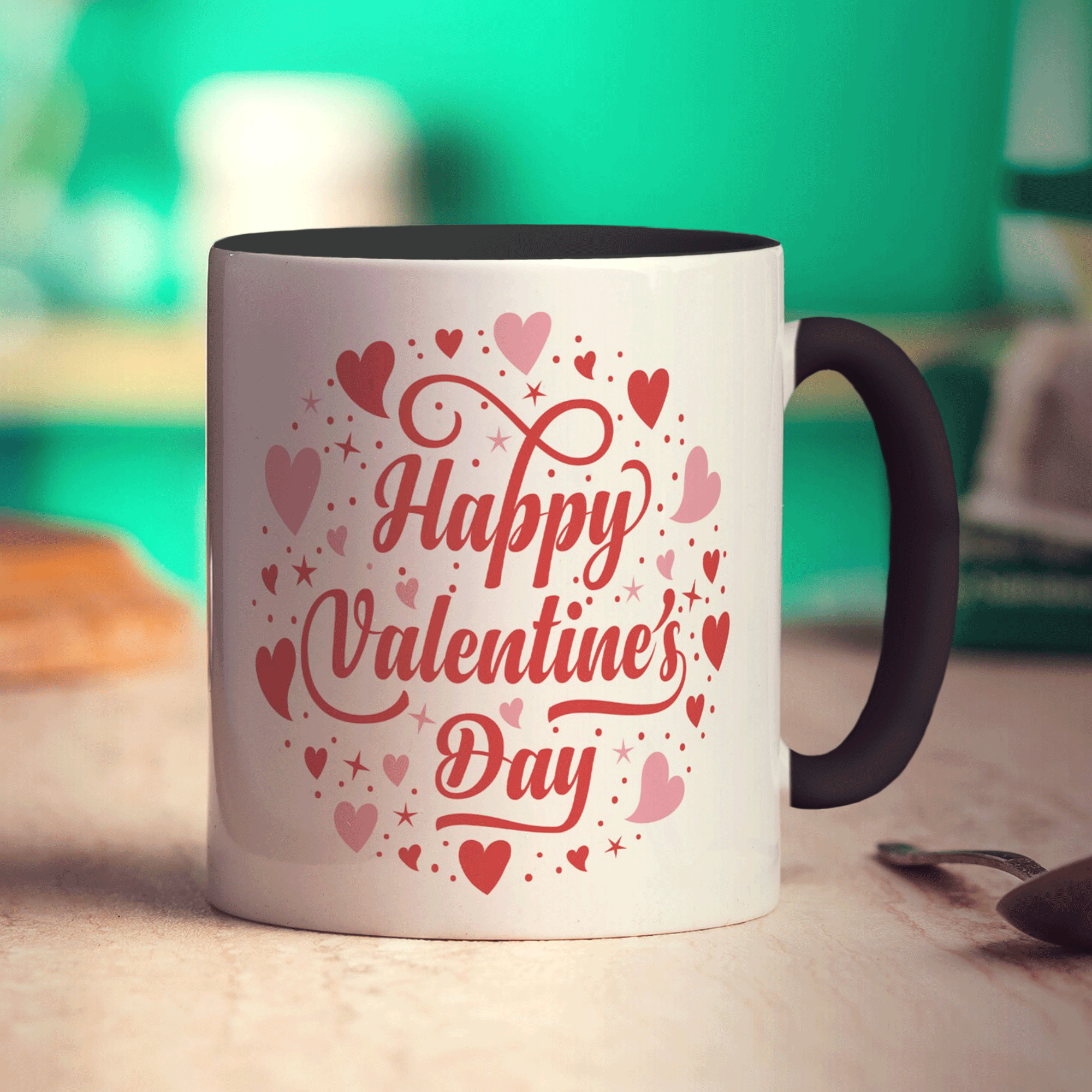 Happy Valentine's Day Circle Photo Mug