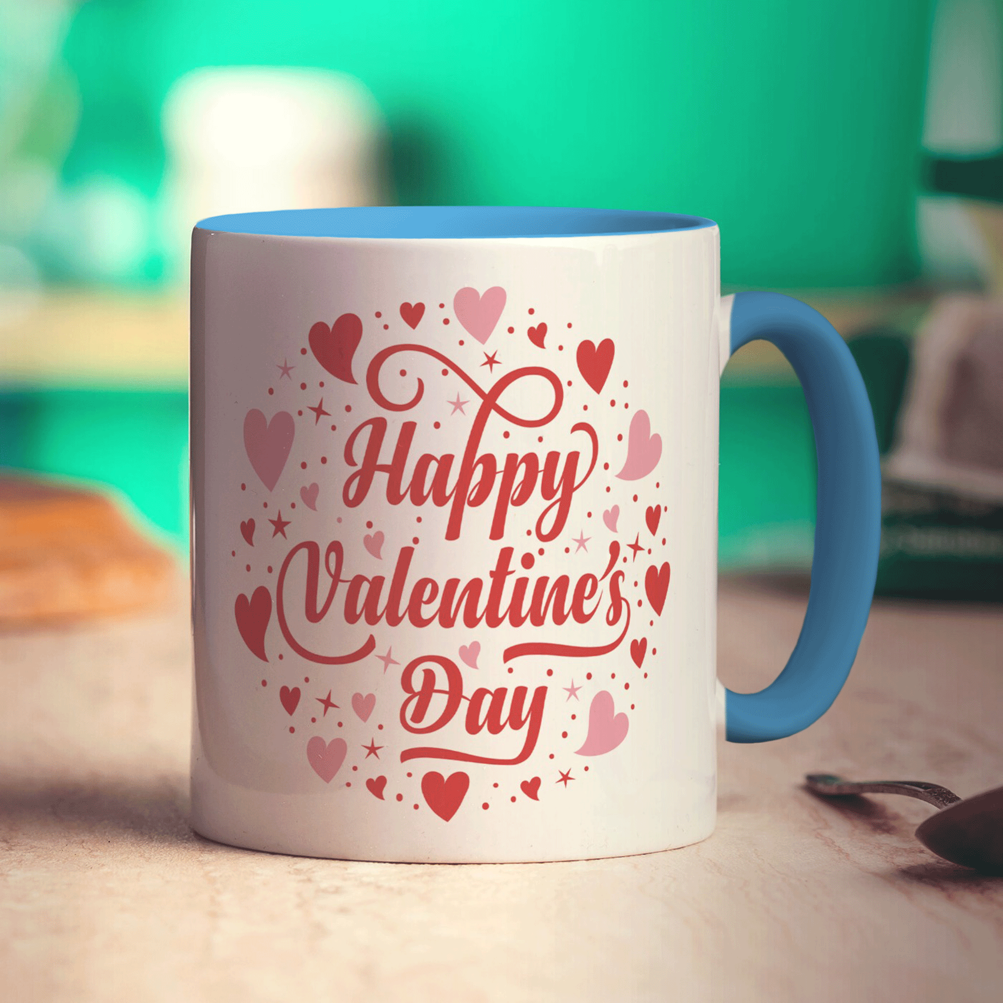 Happy Valentine's Day Circle Photo Mug