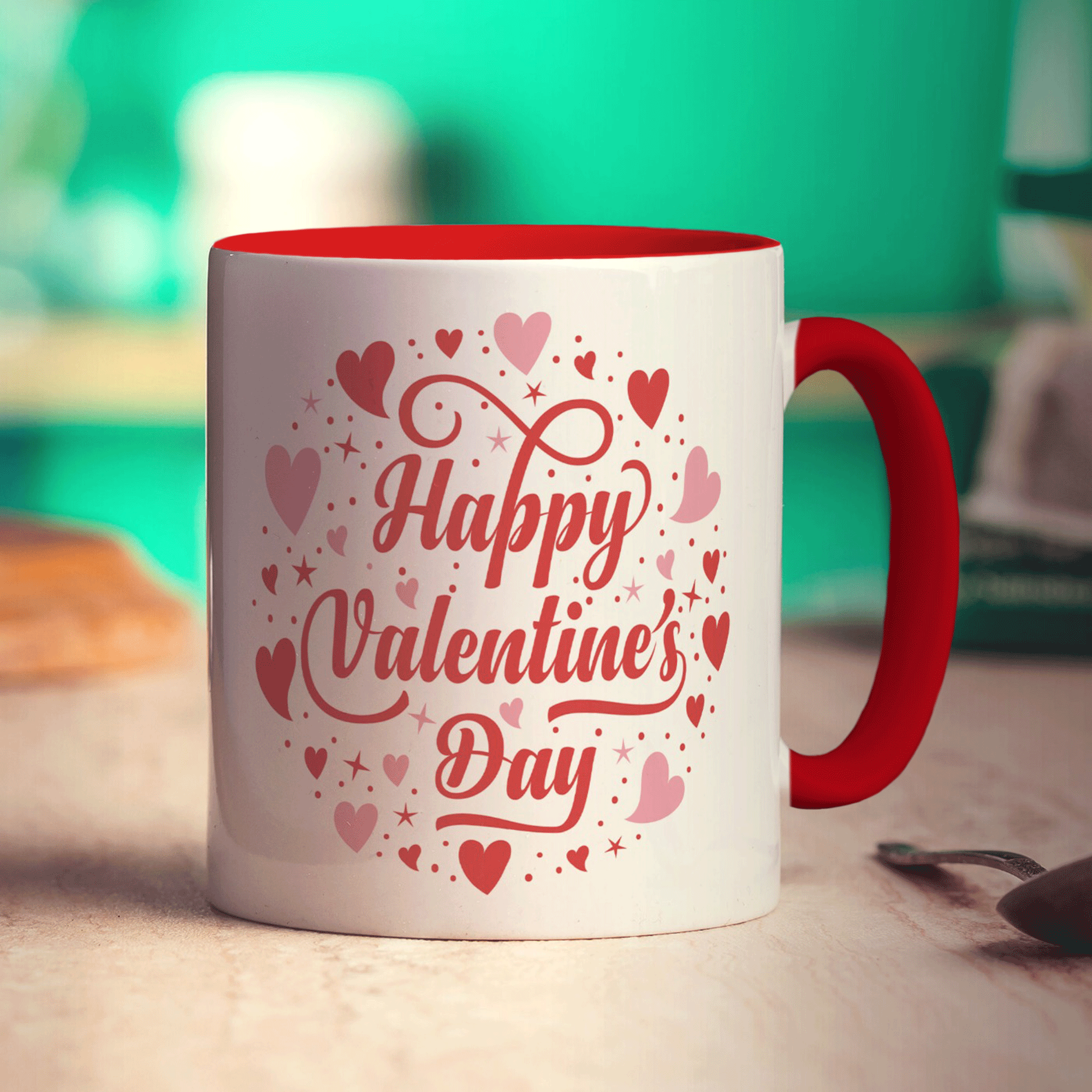 Happy Valentine's Day Circle Photo Mug