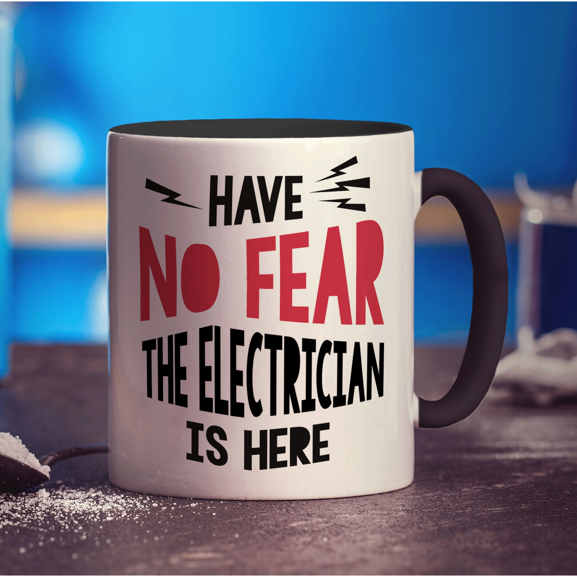 Have No Fear The Electrician is Here Mug - Standard 330ml (11oz) / Black