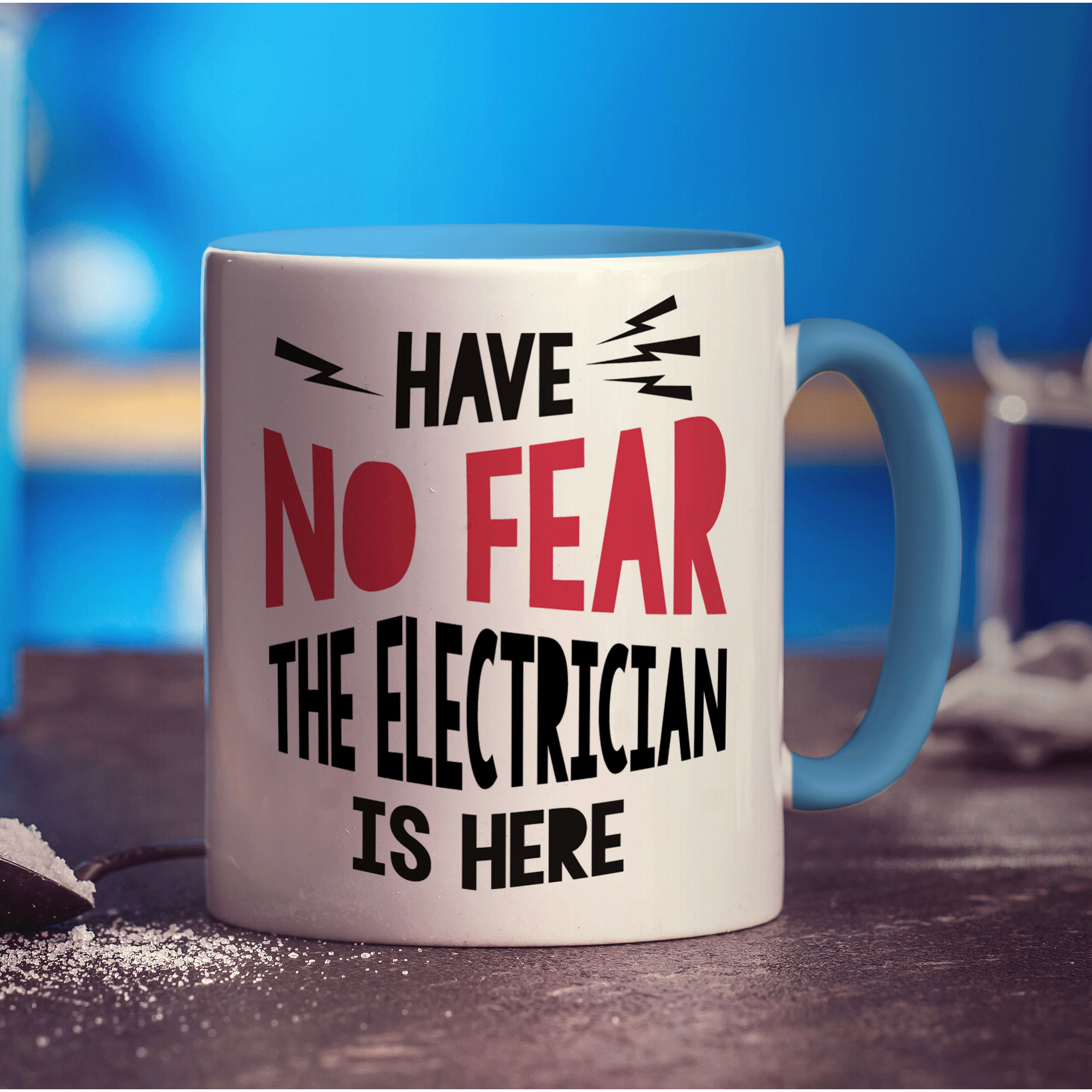 Have No Fear The Electrician is Here Mug - Standard 330ml (11oz) / Blue