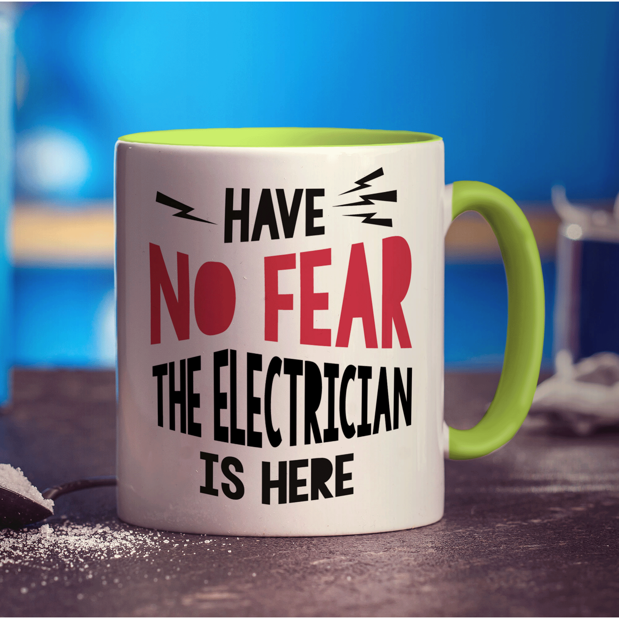 Have No Fear The Electrician is Here Mug - Standard 330ml (11oz) / Green