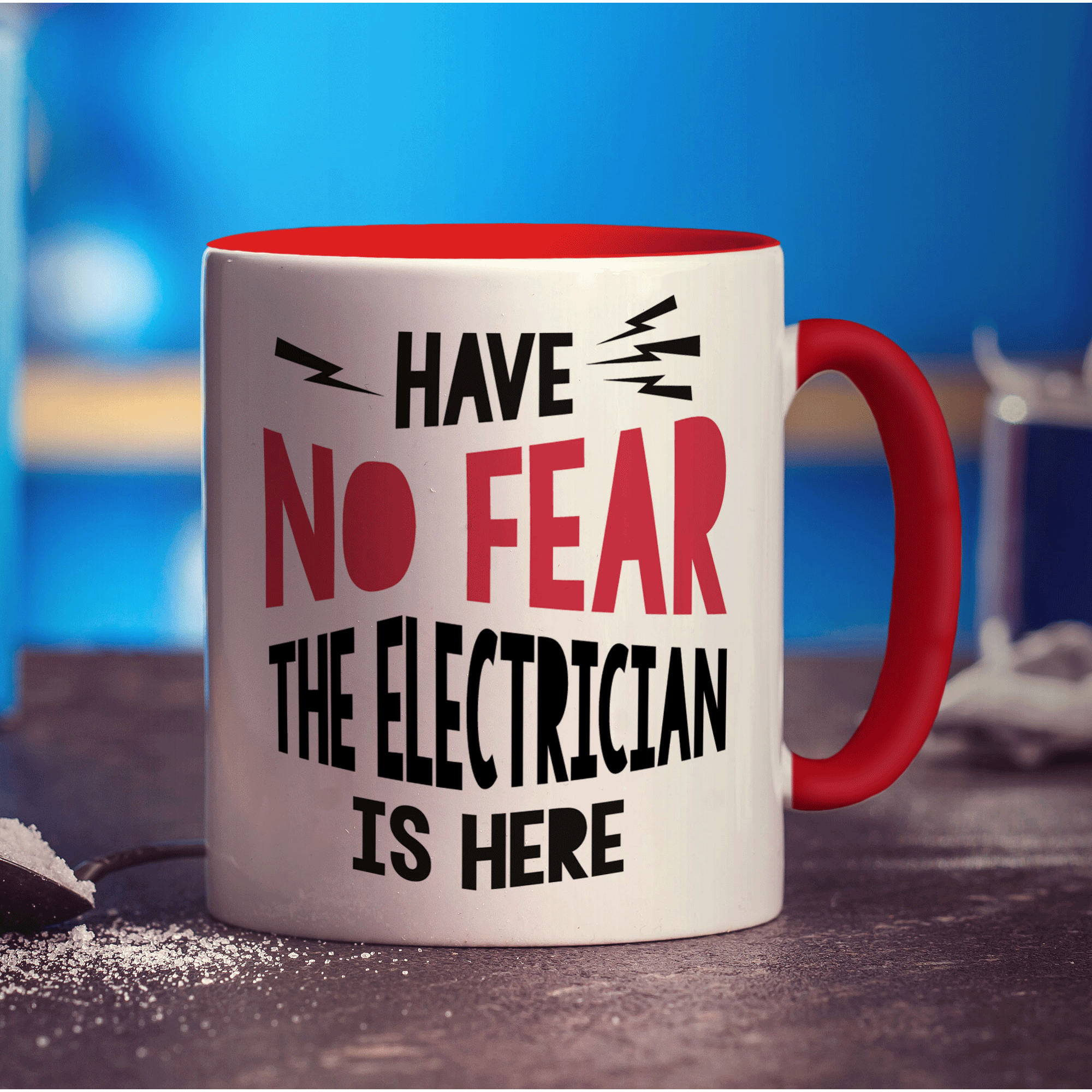 Have No Fear The Electrician is Here Mug - Standard 330ml (11oz) / Red
