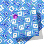 Blue Happy Birthday Wrapping Paper - Add Any Age