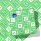 Green Happy Birthday Wrapping Paper - Add Any Age