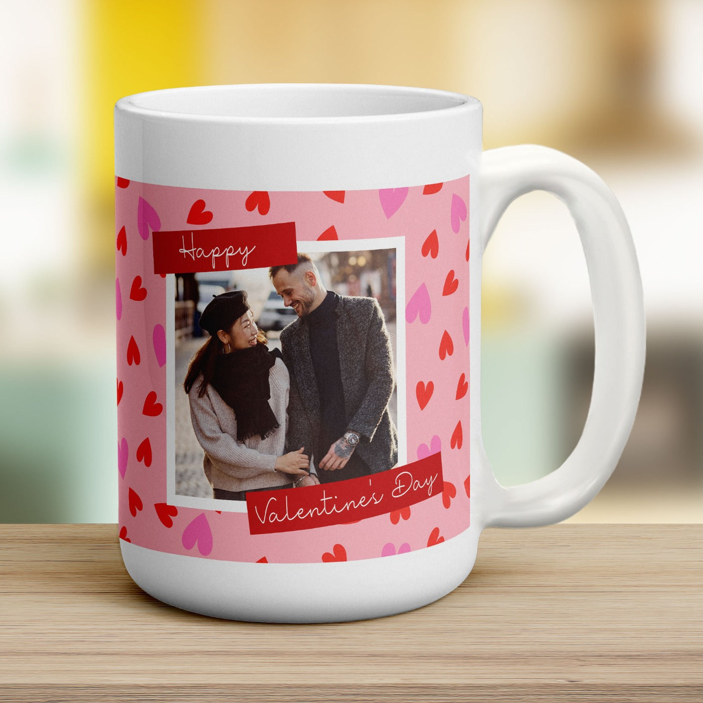Heart Background Valentine's Day Photo Mug