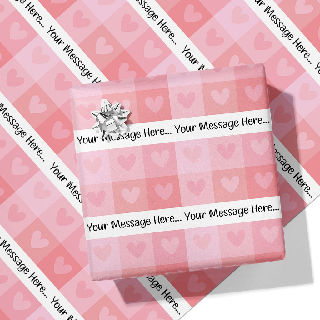 Heart Panel Message Wrapping Paper
