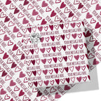Heart Pattern Message Wrapping Paper
