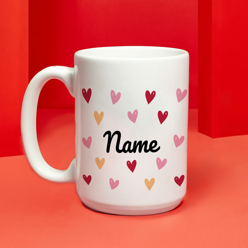 Jumbo Heart Name Mug