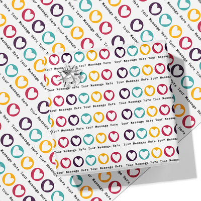 Hearts Message Wrapping Paper