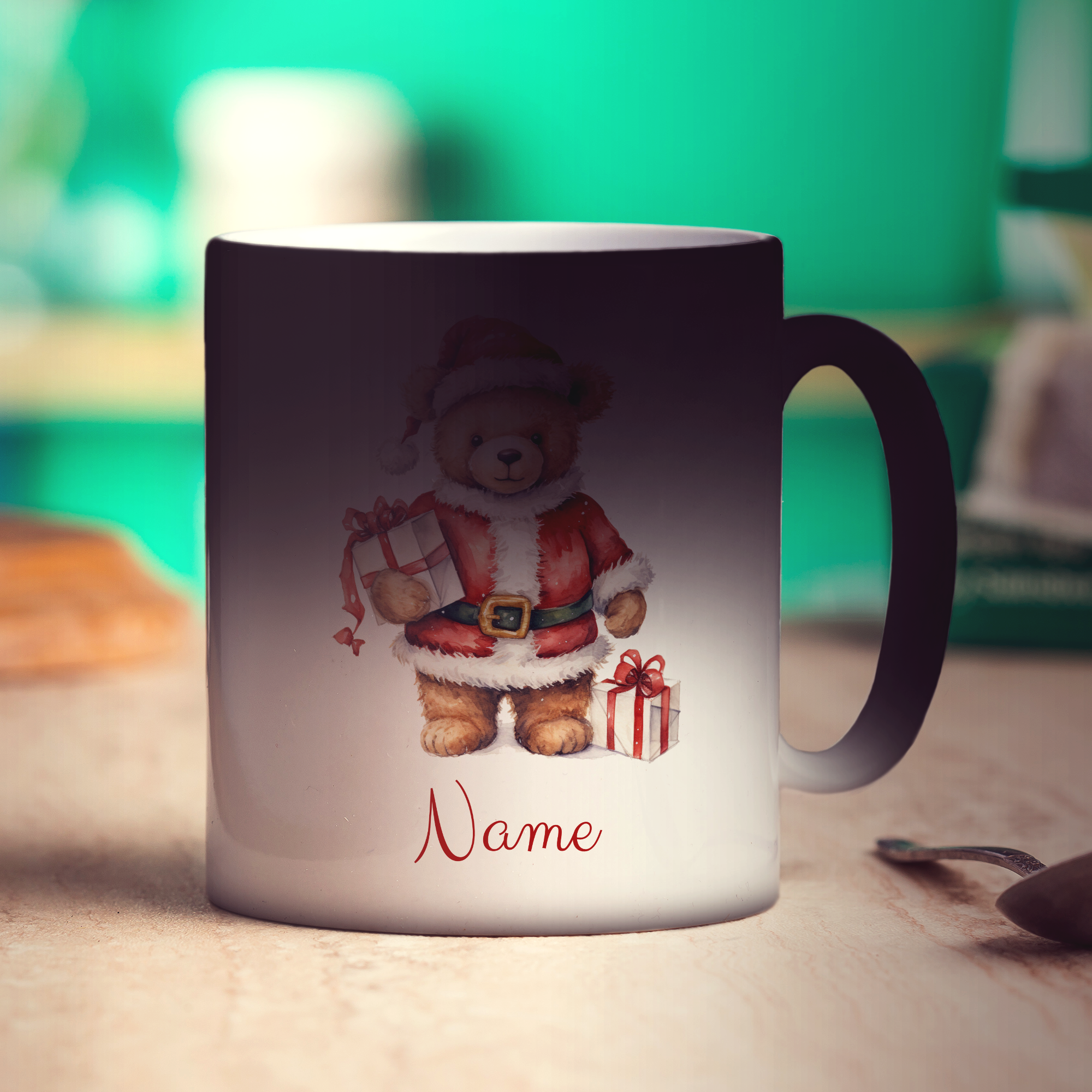 Christmas Teddy Bear Name Mug