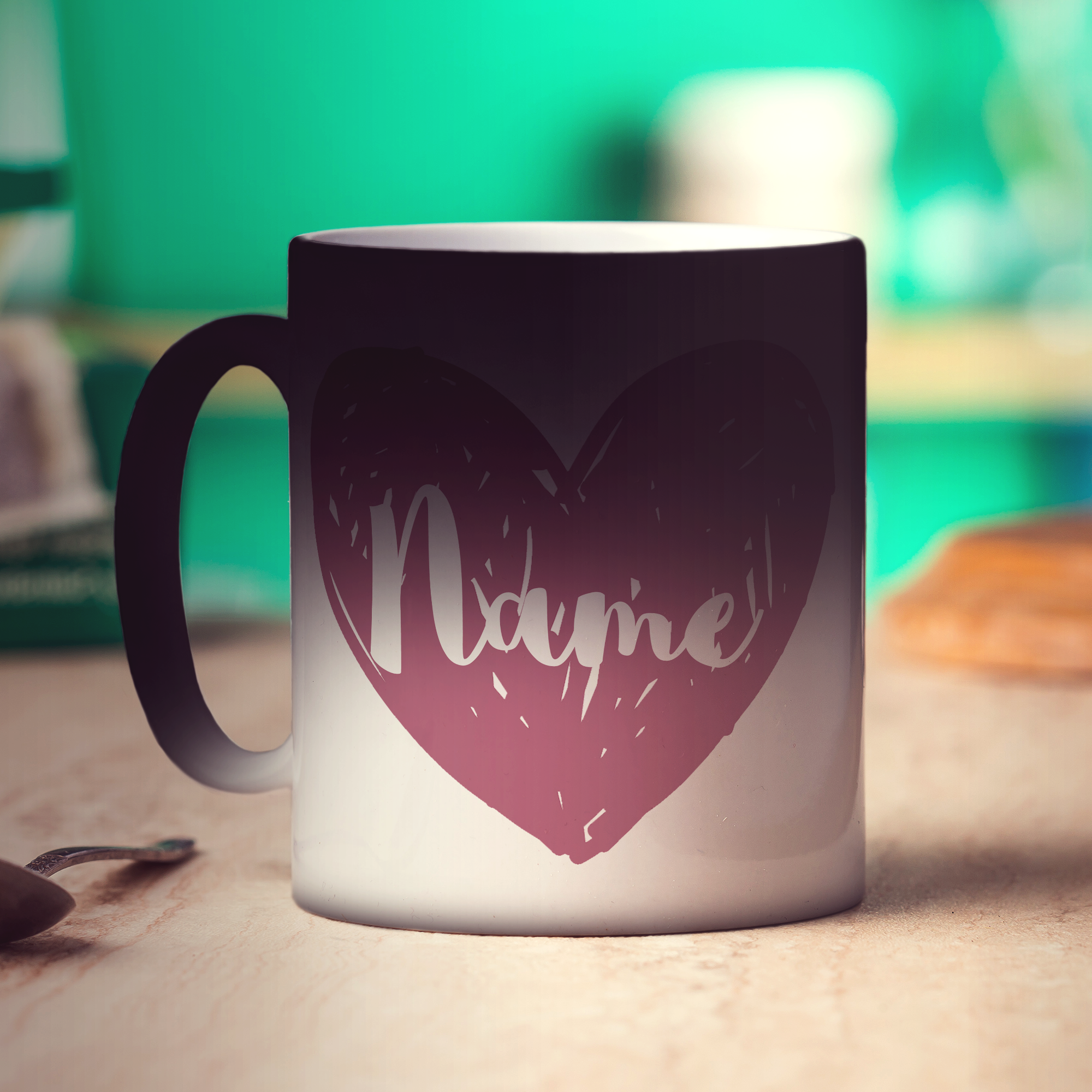 Bridesmaid Heart Name Mug - Standard 330ml (11oz) / Magic Mug