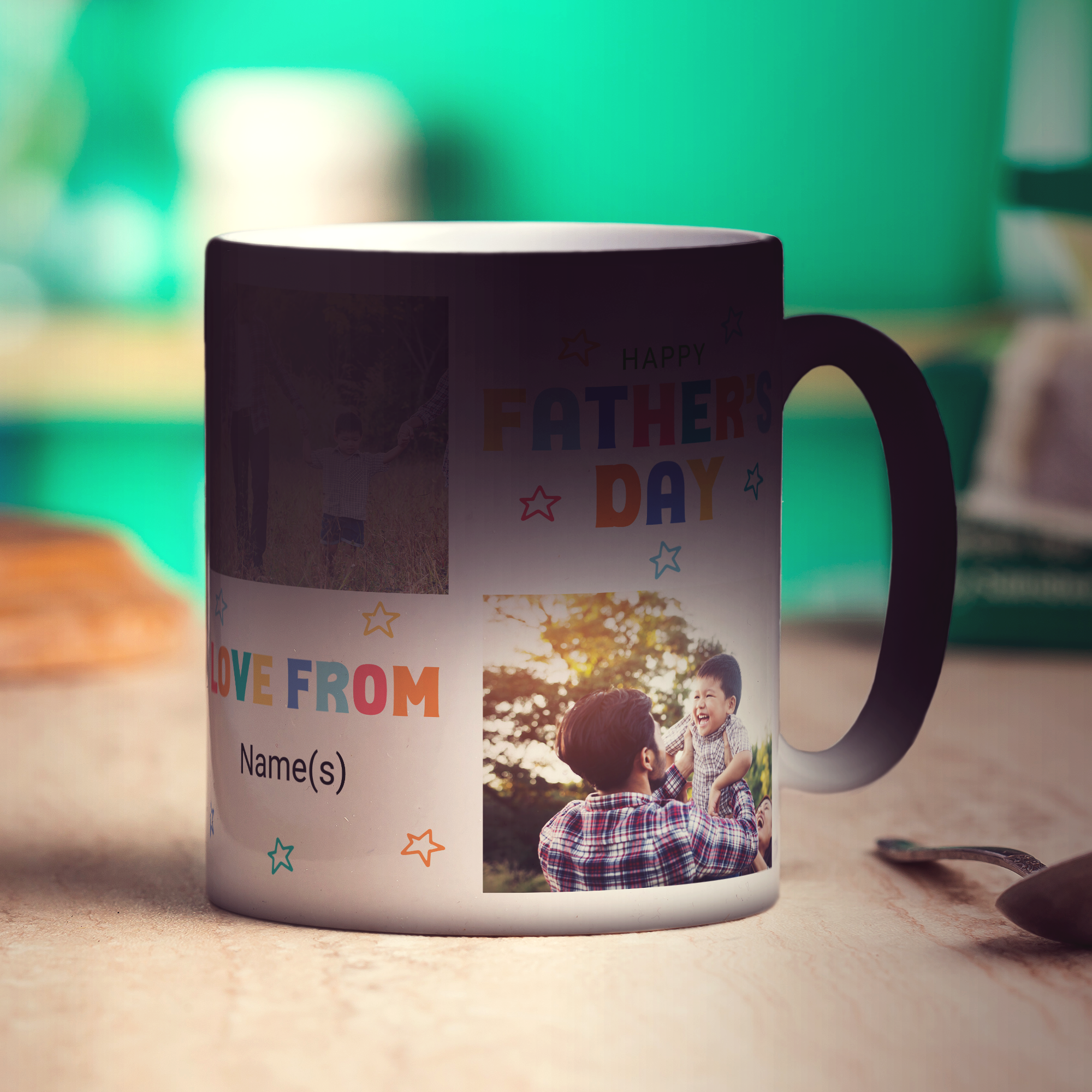 Colourful Happy Father's Day Photo and Text Mug