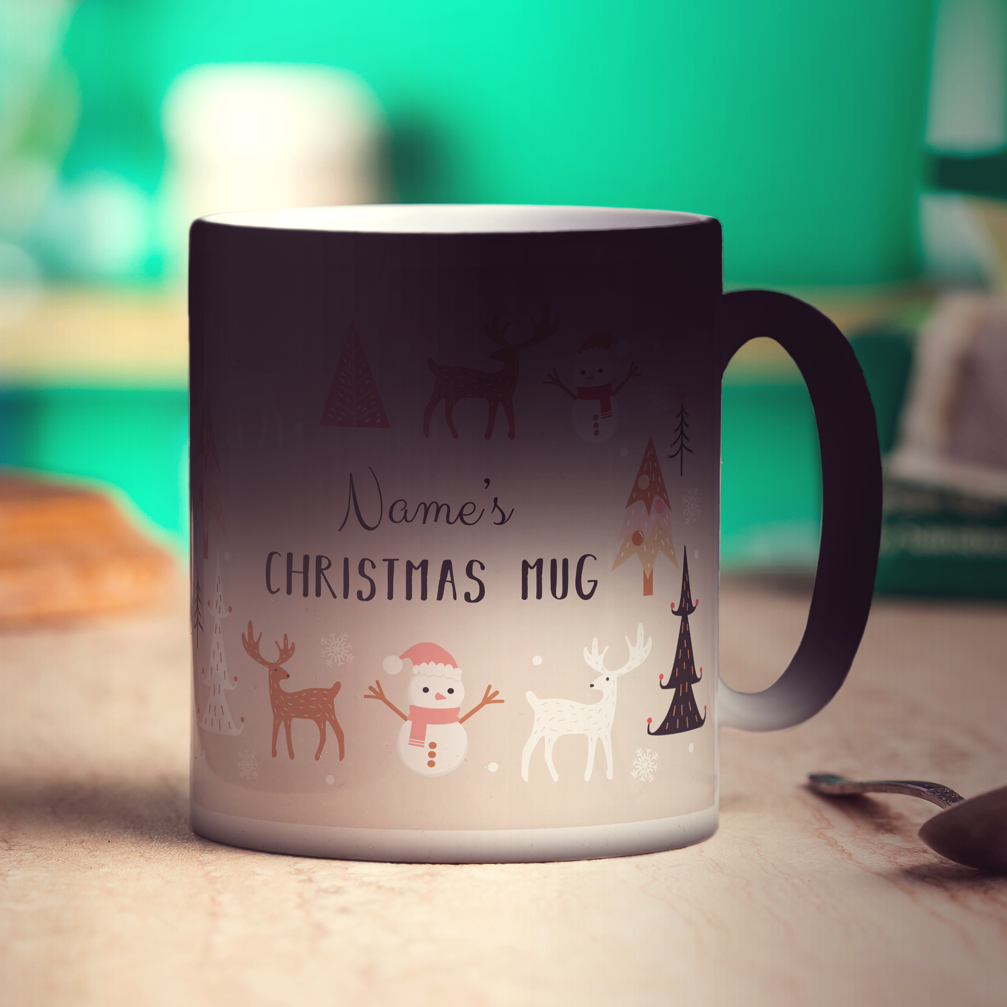 Neutral Christmas Theme Name Mug