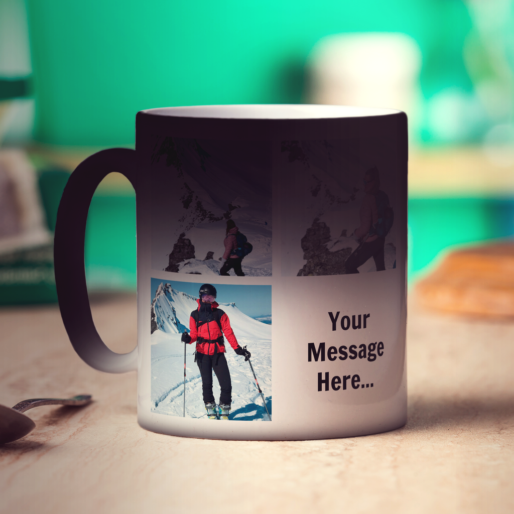 Magic Heat Sensitive 3 Photo and Message Collage Mug