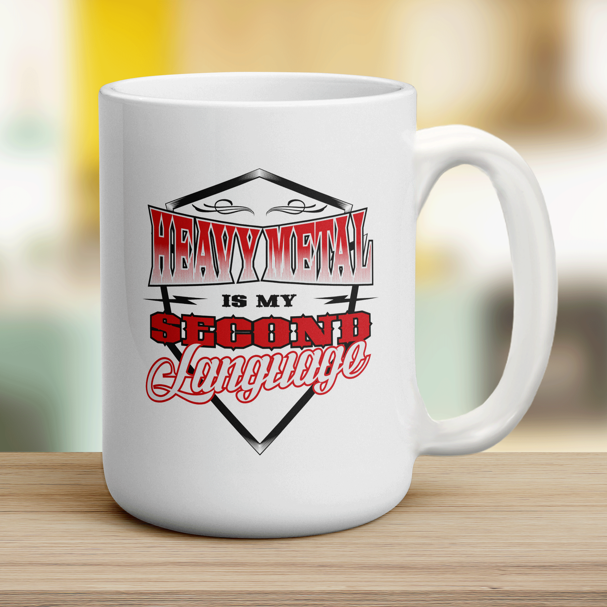 Heavy Metal is My Second Language Mug - Jumbo 440ml (15oz) / White