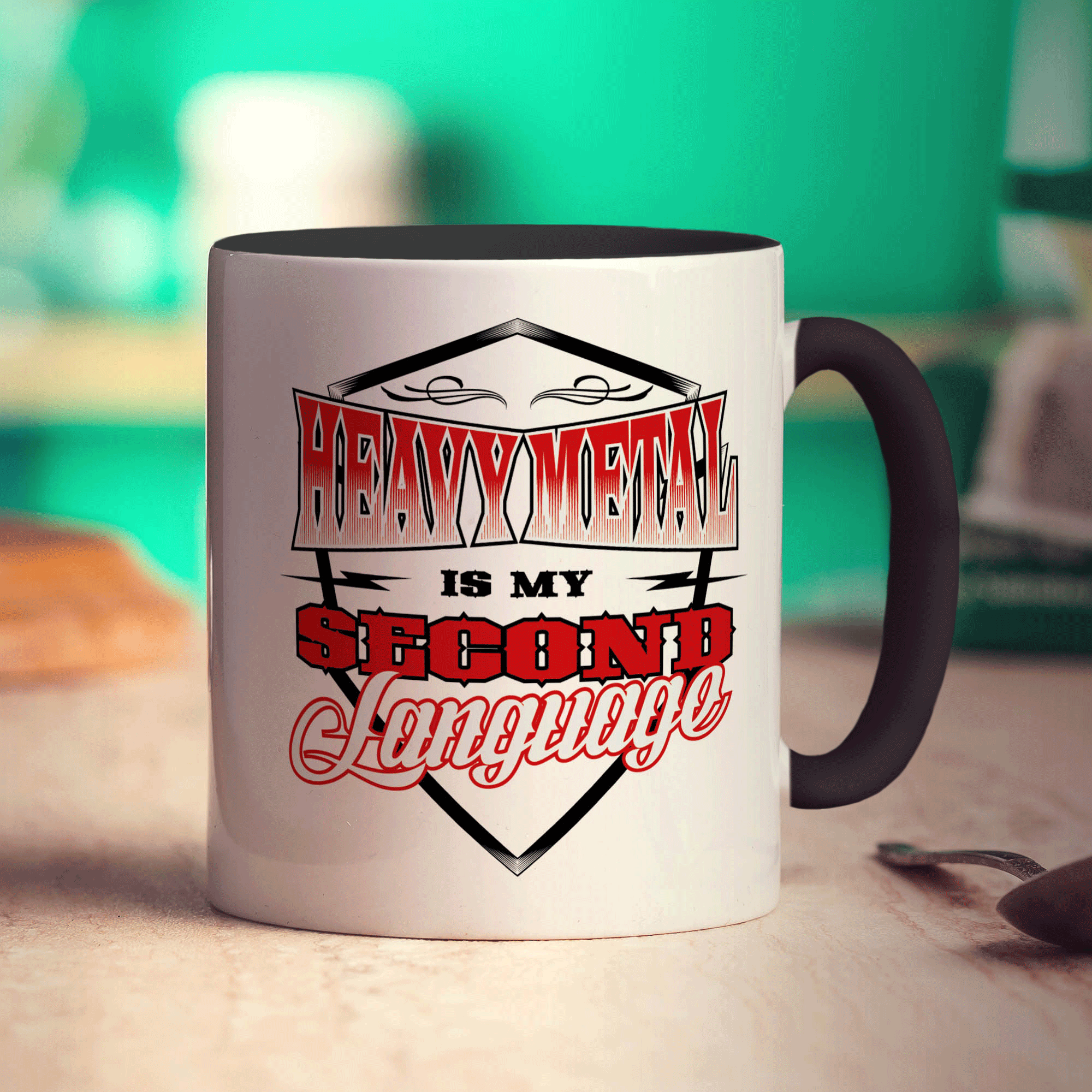 Heavy Metal is My Second Language Mug - Standard 330ml (11oz) / Black