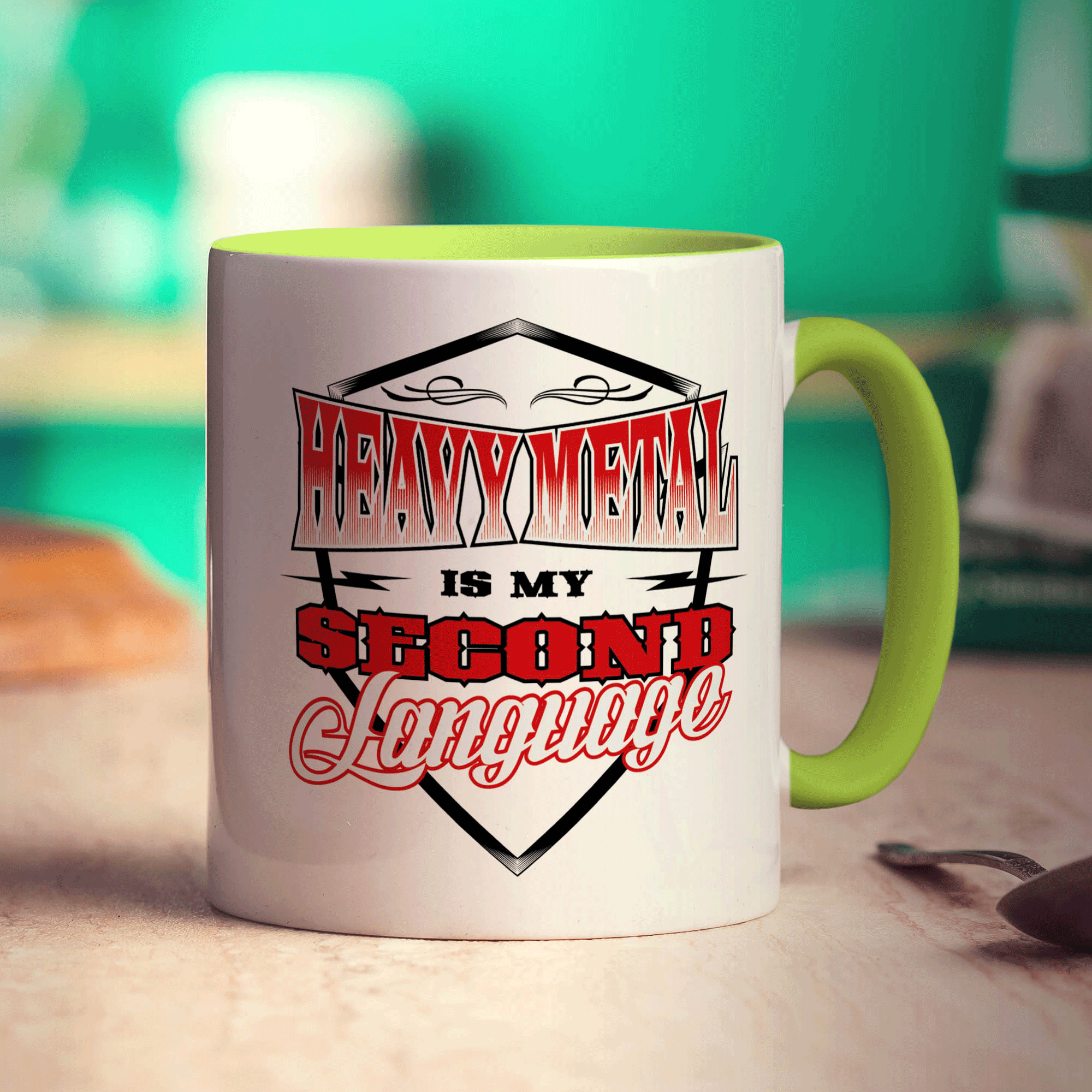 Heavy Metal is My Second Language Mug - Standard 330ml (11oz) / Green