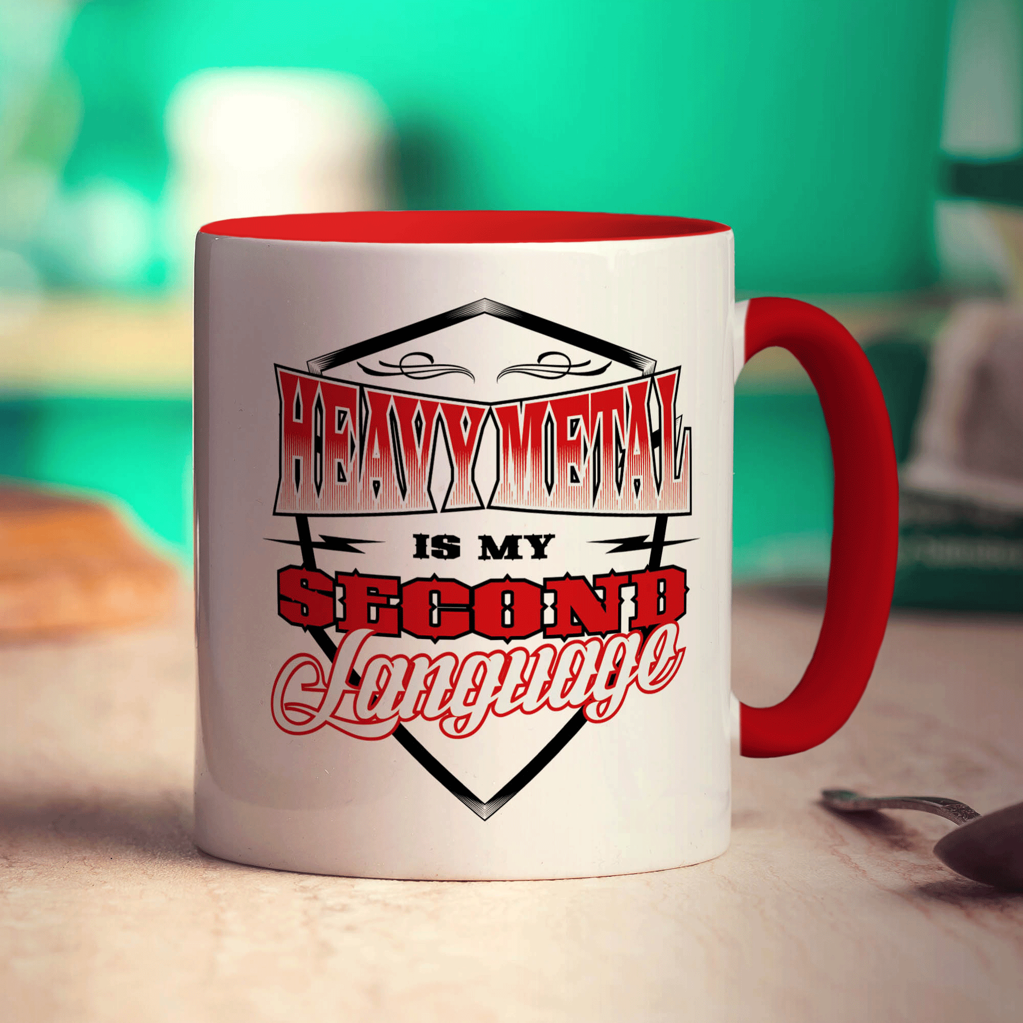 Heavy Metal is My Second Language Mug - Standard 330ml (11oz) / Red