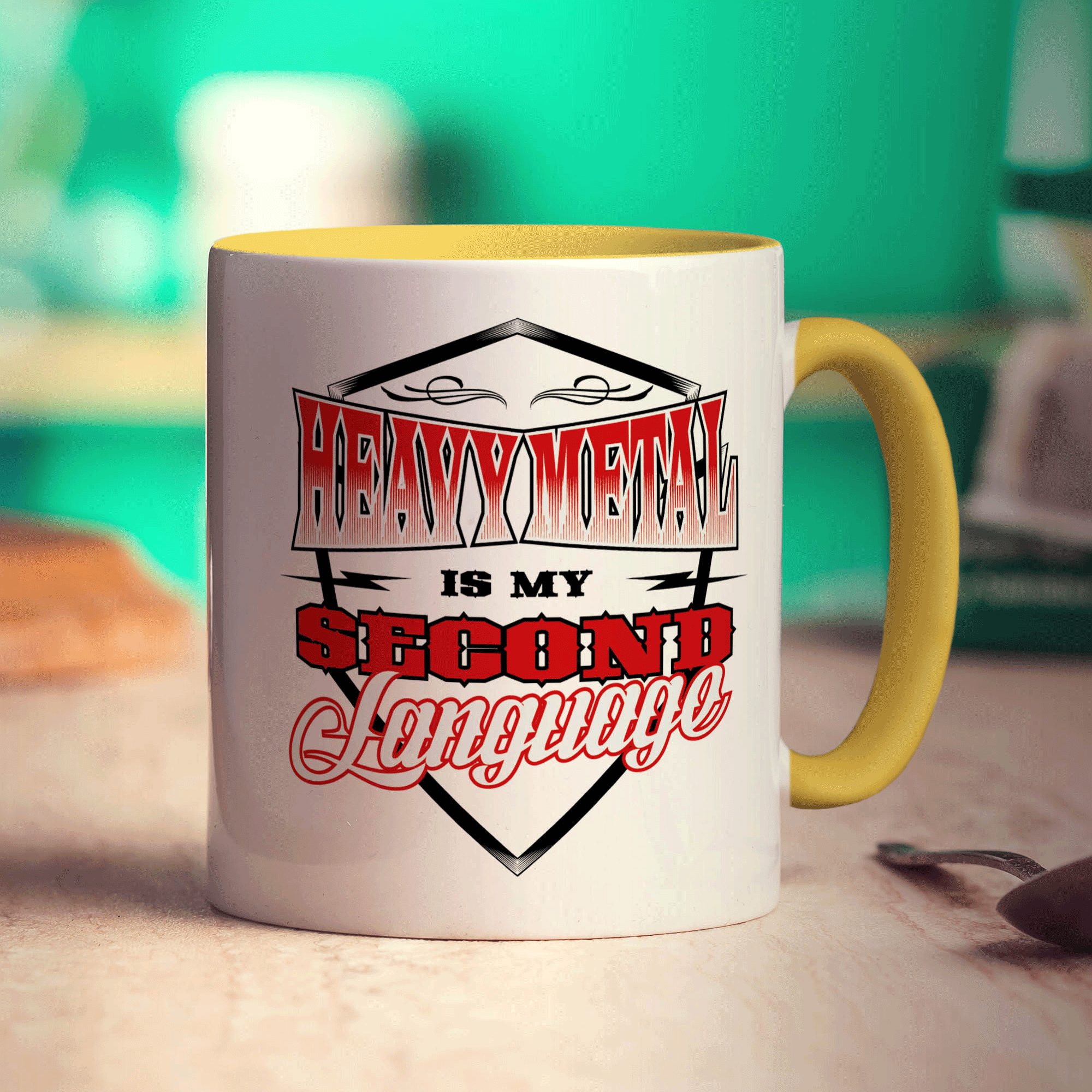 Heavy Metal is My Second Language Mug - Standard 330ml (11oz) / Yellow