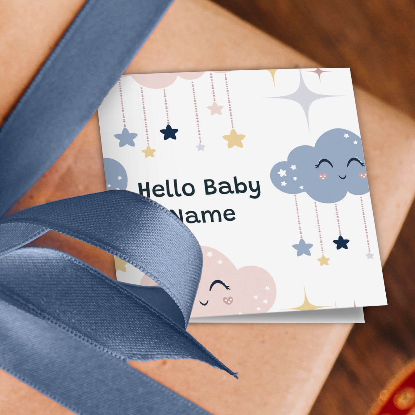 Hello Baby Name Cloud Wrapping Paper