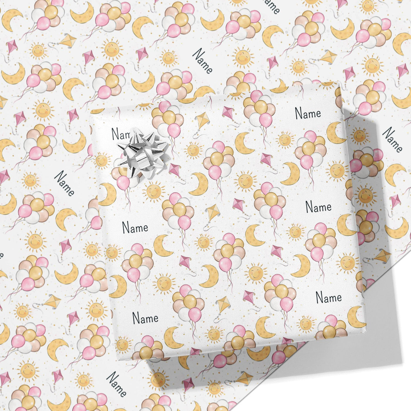 Sun and Moon Name Wrapping Paper